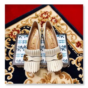 Gucci Embroidered leather mid-heel pump - Image 5