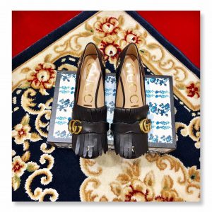 Gucci Embroidered leather mid-heel pump - Image 8