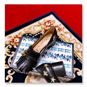 Gucci Embroidered leather mid-heel pump - Image 5