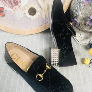 Gucci Jordaan Velvet Loafers - Image 6