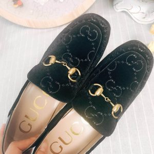 Gucci Jordaan Velvet Loafers - Image 4