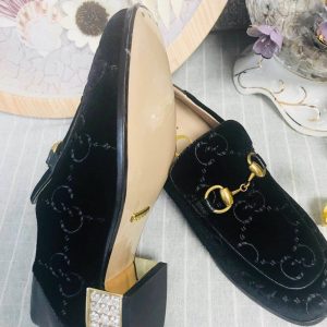 Gucci Jordaan Velvet Loafers - Image 3