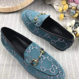 Gucci Jordaan Velvet Loafers - Image 9