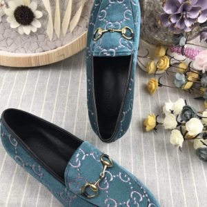 Gucci Jordaan Velvet Loafers - Image 8