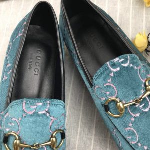 Gucci Jordaan Velvet Loafers - Image 5