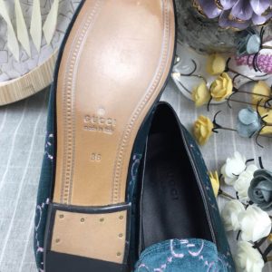 Gucci Jordaan Velvet Loafers - Image 3