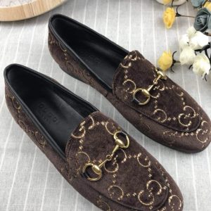 Gucci Jordaan Velvet Loafers - Image 9