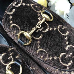 Gucci Jordaan Velvet Loafers - Image 5