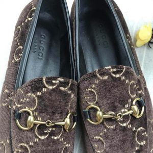 Gucci Jordaan Velvet Loafers - Image 4