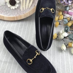 Gucci Jordaan Velvet Loafers - Image 7