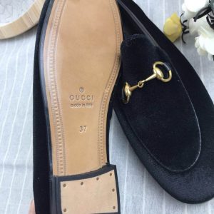 Gucci Jordaan Velvet Loafers - Image 3