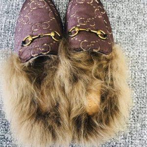 Gucci Princetown Velvet Slippers - Image 5