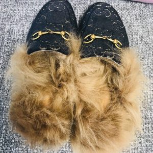 Gucci Princetown Velvet Slippers - Image 4
