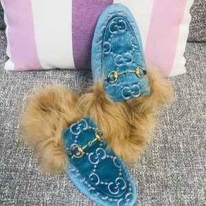 Gucci Princetown Velvet Slippers - Image 6
