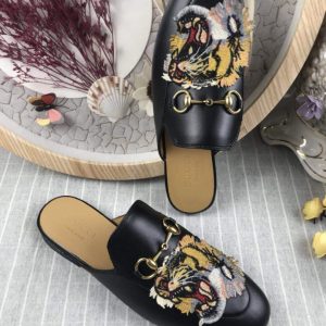 Gucci Princetown Leather Slippers - Image 8