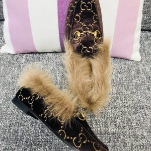 Gucci Princetown Velvet Slippers - Image 7