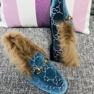 Gucci Princetown Velvet Slippers - Image 8