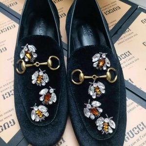 Gucci Jordaan Velvet Loafers - Image 9