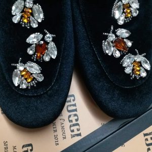 Gucci Jordaan Velvet Loafers - Image 7