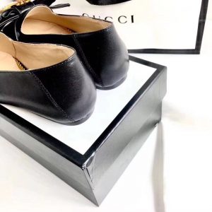 Gucci Leather Ballet Flat with Bow - Image 3