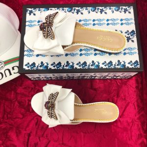 Gucci Leather Slider with Bow - Image 7