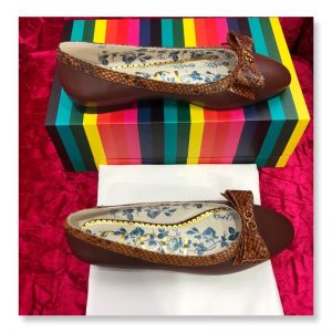 Gucci Leather Ballet Flat with Snakeskin Bow - Image 5