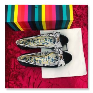 Gucci Leather Ballet Flat with Snakeskin Bow - Image 6