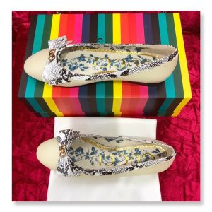 Gucci Leather Ballet Flat with Snakeskin Bow - Image 6