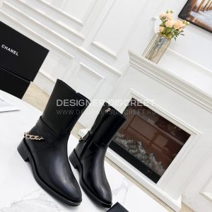 CHANEL LEATHER ANKLE MOTO BOOTS BLACK CHA809691 - Image 3