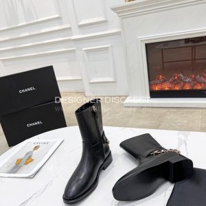 CHANEL LEATHER ANKLE MOTO BOOTS BLACK CHA809691 - Image 5