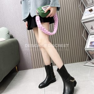 CHANEL LEATHER ANKLE MOTO BOOTS BLACK CHA809691 - Image 8