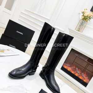 CHANEL LEATHER HIGH MOTO BOOTS BLACK CHA809691 - Image 3