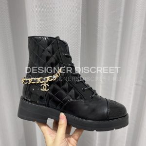 CHANEL SHORT BIKER BOOTS BLACK 1082715 - Image 9