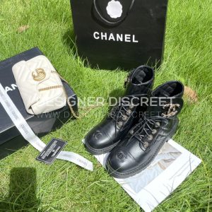 CHANEL PURE LOVE VELCRO ANKLE BOOTS BLACK G39391 - Image 7