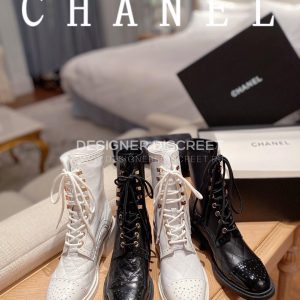 CHANEL LACE-UPS WHITE G39394 - Image 9