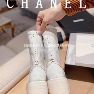 CHANEL LACE-UPS WHITE G39394 - Image 3
