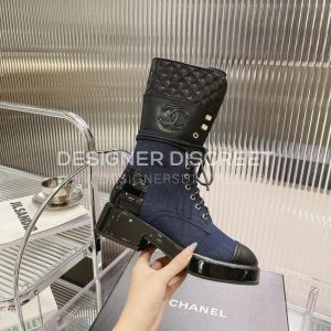 CHANEL LACE-UPS BLUE G37956 - Image 5