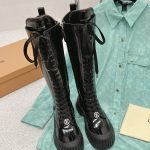 LOUIS VUITTON HIGH LACE-UP BOOTS BLACK 1AAC6T
