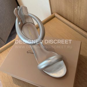 GIANVITO ROSSI BIJOUX NAPPA SANDAL SILVER G61635 - Image 5