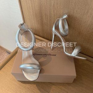GIANVITO ROSSI BIJOUX NAPPA SANDAL SILVER G61635 - Image 8