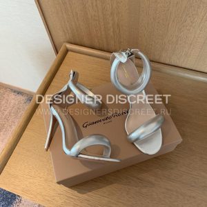 GIANVITO ROSSI BIJOUX NAPPA SANDAL SILVER G61635 - Image 9