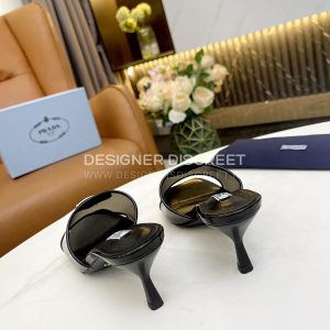 PRADA PLEXIGLAS & PATENT LEATHER SANDALS BLACK 1XX644 - Image 6