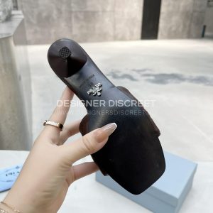 PRADA QUILTED NAPPA LEATHER HEELED SANDALS DARK BROWN 1XX583 - Image 6