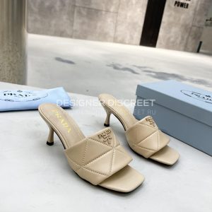 PRADA QUILTED NAPPA LEATHER HEELED SANDALS DESERT BEIGE 1XX583 - Image 4