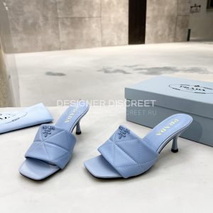 PRADA QUILTED NAPPA LEATHER HEELED SANDALS LIGHT BLUE 1XX583 - Image 4