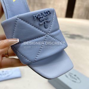 PRADA QUILTED NAPPA LEATHER HEELED SANDALS LIGHT BLUE 1XX583 - Image 6