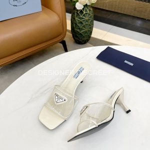 PRADA PLEXIGLAS AND PATENT LEATHER SANDALS OFF WHITE 1XX644 - Image 3