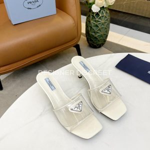 PRADA PLEXIGLAS AND PATENT LEATHER SANDALS OFF WHITE 1XX644 - Image 5