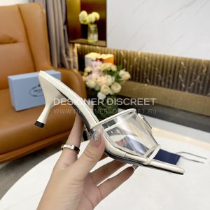 PRADA PLEXIGLAS AND PATENT LEATHER SANDALS OFF WHITE 1XX644 - Image 8