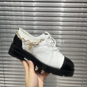 CHANEL LACE-UP BOOTS WHITE G39393 - Image 7